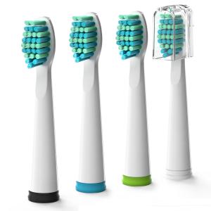 Gloridea Electric Toothbrush Replacement Heads 4pcs/pack for Gloridea Electric Toothbrush 507, 508 Model Series, Soft Bristle Brush Head in White 